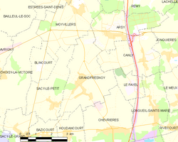 Map commune FR insee code 60284